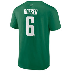 Brock Boeser Vancouver Canucks Fanatics Authentic Stack Name & Number T-Shirt - Green | US 203035132