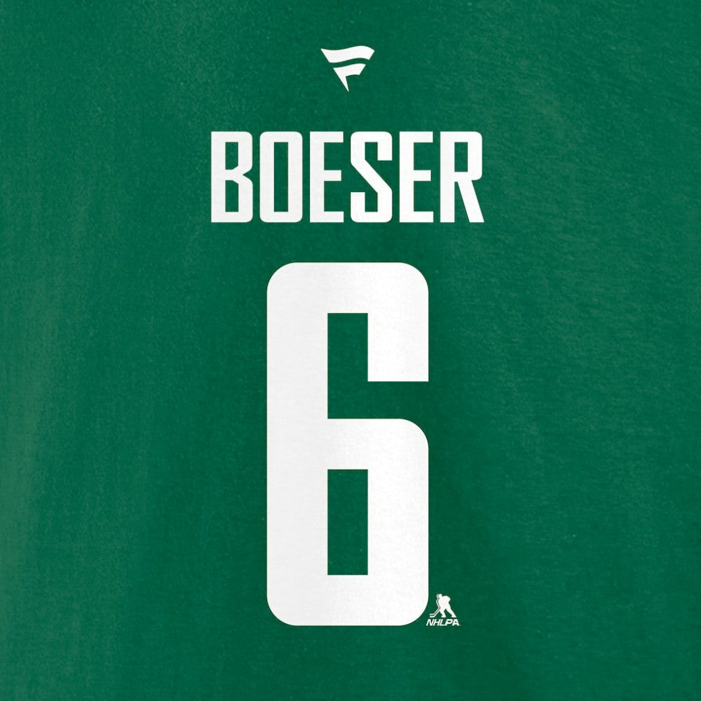 Brock Boeser Vancouver Canucks Fanatics Authentic Stack Name & Number T-Shirt - Green | US 203035132