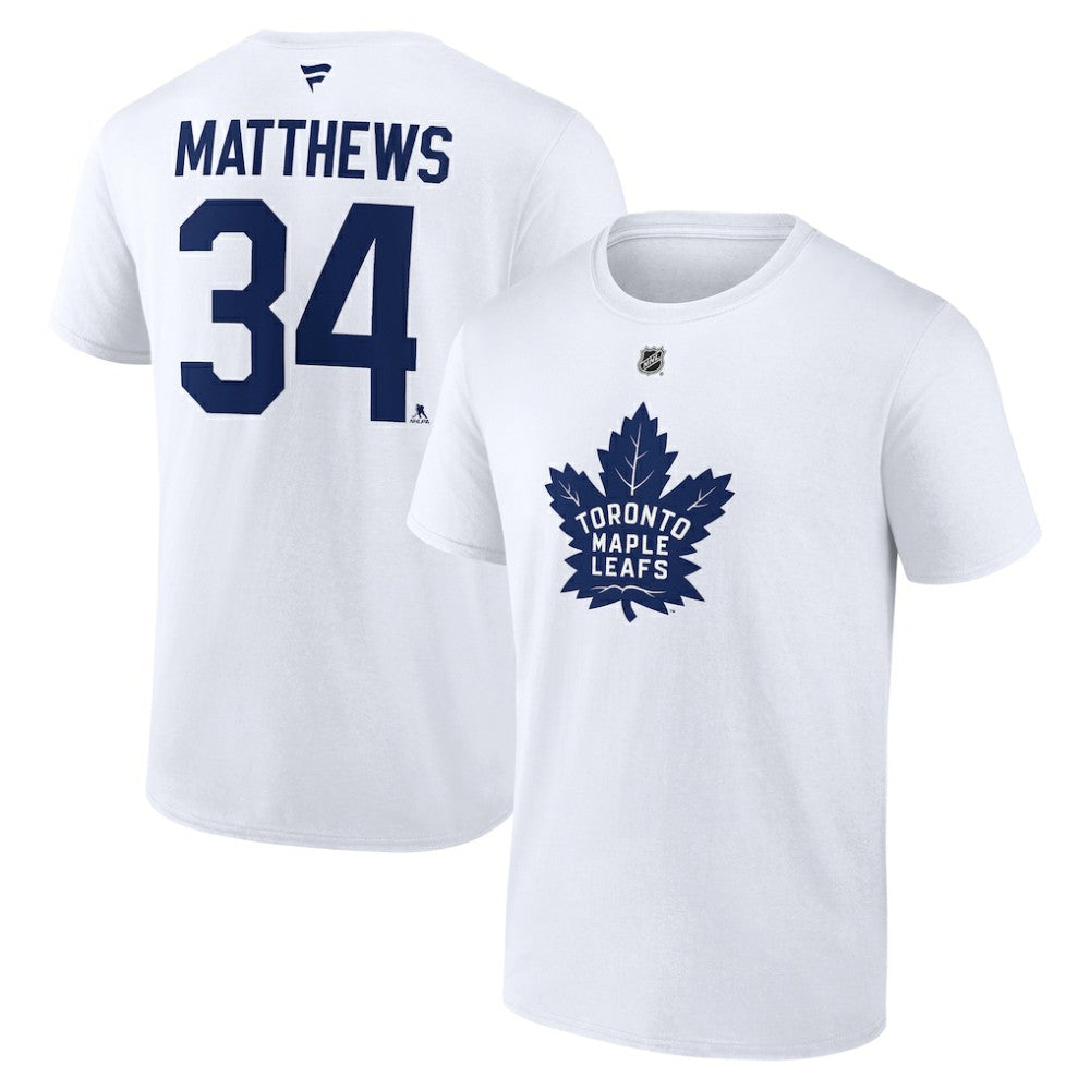 Auston Matthews Toronto Maple Leafs Fanatics Authentic Stack Name & Number T-Shirt - White | US 203035134