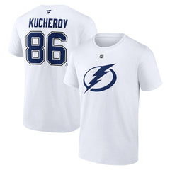 Nikita Kucherov Tampa Bay Lightning Fanatics Authentic Stack Name & Number T-Shirt - White | US 203035135