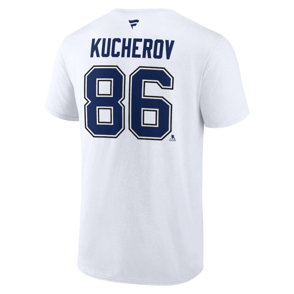Nikita Kucherov Tampa Bay Lightning Fanatics Authentic Stack Name & Number T-Shirt - White | US 203035135