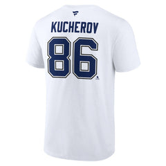 Nikita Kucherov Tampa Bay Lightning Fanatics Authentic Stack Name & Number T-Shirt - White | US 203035135
