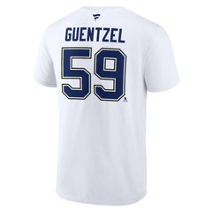 Jake Guentzel Tampa Bay Lightning Fanatics Authentic Stack Name & Number T-Shirt - White | US 203035137