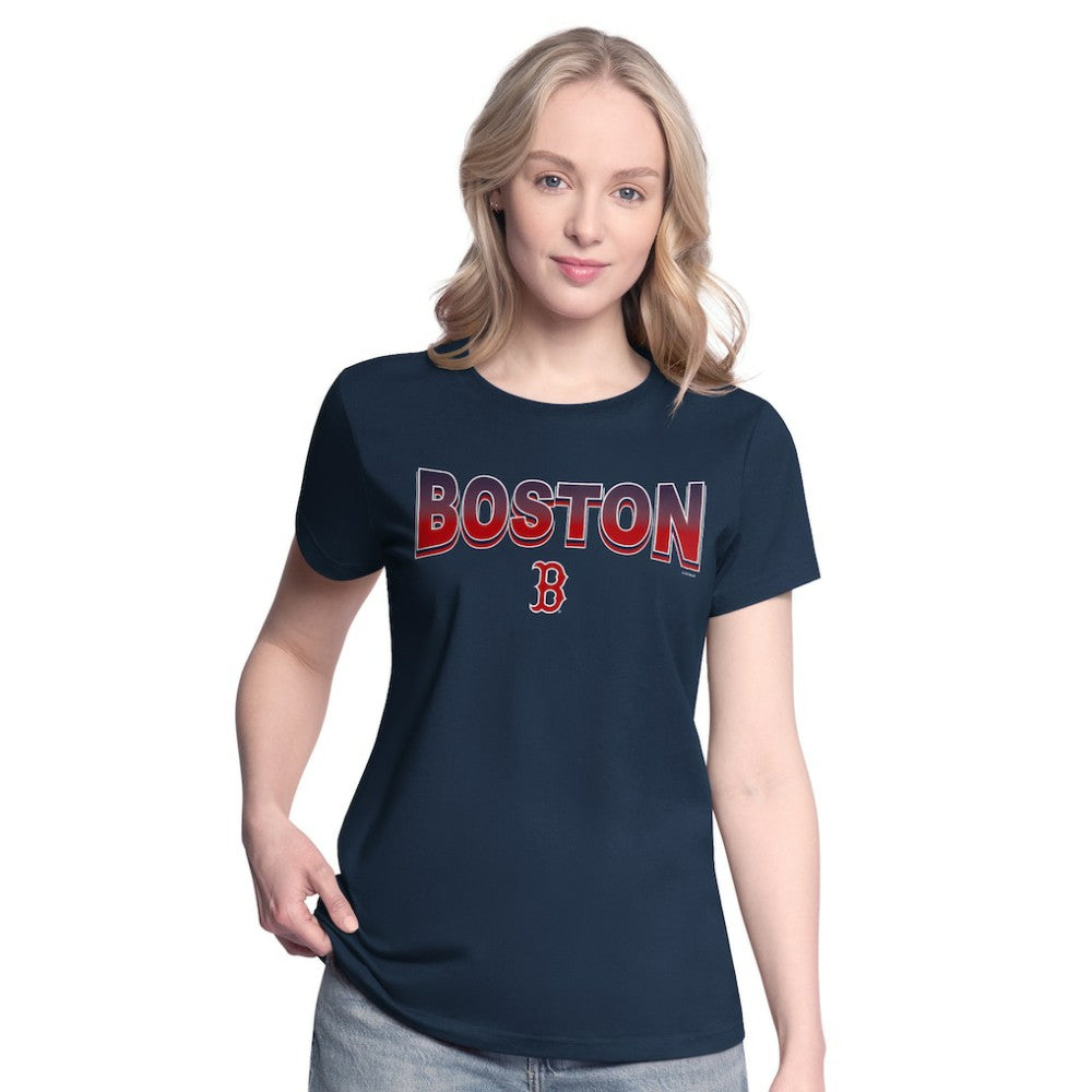 Boston Red Sox G-III 4Her by Carl Banks Women's T-Shirt and Hoodie Combo Pack - Navy/Bright Heather Ceramic Hoodies