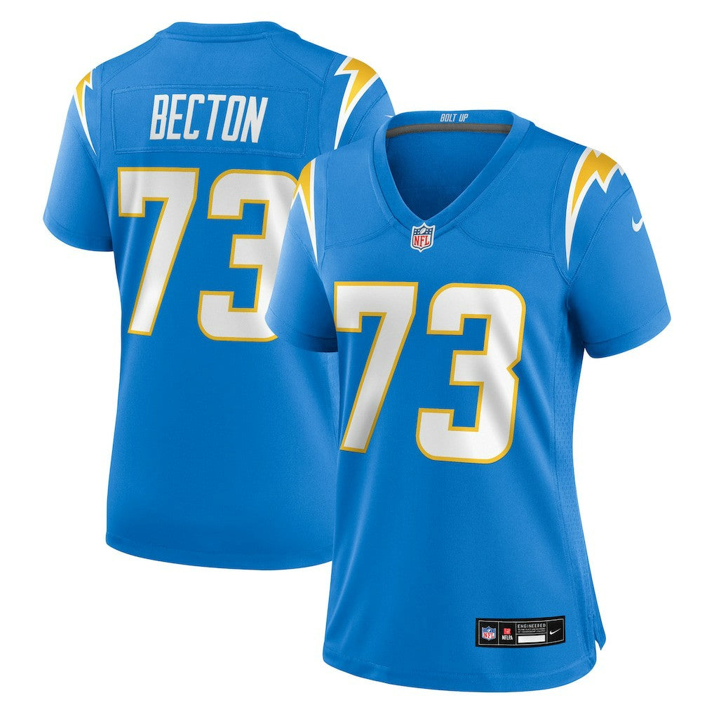 Mekhi Becton Los Angeles Chargers Women's Team Game Jersey - Powder Blue Jerseys
