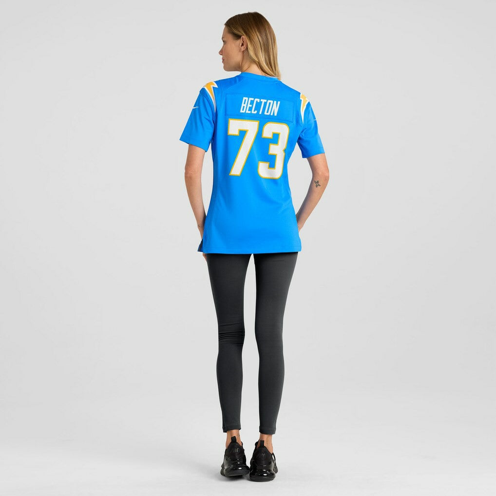 Mekhi Becton Los Angeles Chargers Women's Team Game Jersey - Powder Blue Jerseys