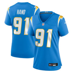 Da'Shawn Hand Los Angeles Chargers Women's Team Game Jersey - Powder Blue Jerseys