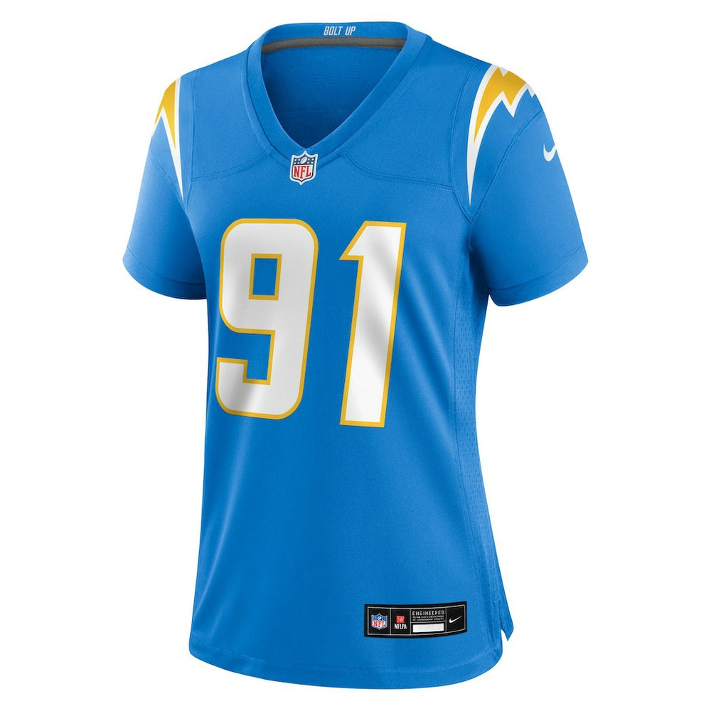 Da'Shawn Hand Los Angeles Chargers Women's Team Game Jersey - Powder Blue Jerseys