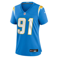 Da'Shawn Hand Los Angeles Chargers Women's Team Game Jersey - Powder Blue Jerseys