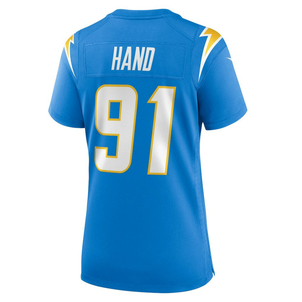 Da'Shawn Hand Los Angeles Chargers Women's Team Game Jersey - Powder Blue Jerseys
