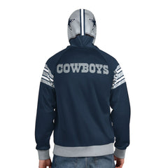 Dallas Cowboys Pro Player Helmet Full-Zip Hooded Track Jacket - Navy/Gray Jackets