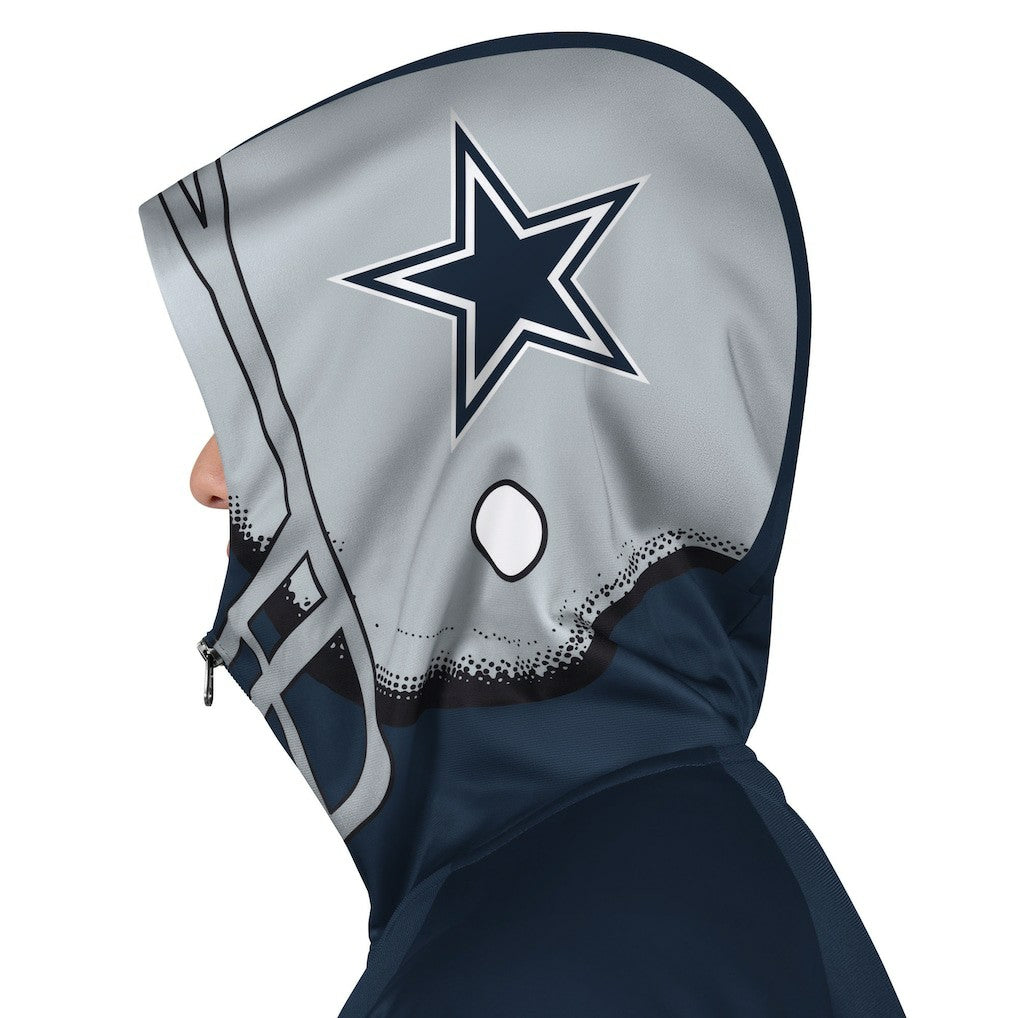Dallas Cowboys Pro Player Helmet Full-Zip Hooded Track Jacket - Navy/Gray Jackets