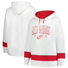 Detroit Red Wings Profile Women's Plus Size Hoodie - White | US 203042786