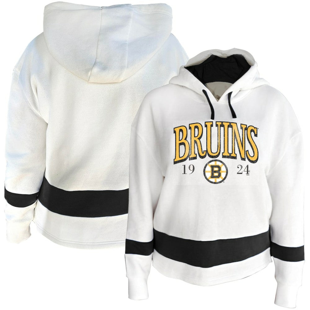 Boston Bruins Profile Women's Plus Size Hoodie - White | US 203042787