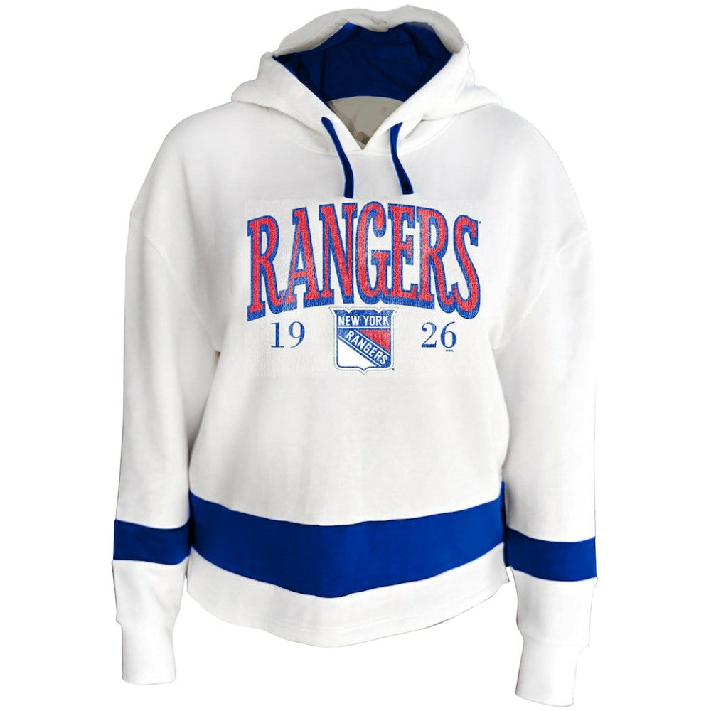 New York Rangers Profile Women's Plus Size Hoodie - White | US 203042789