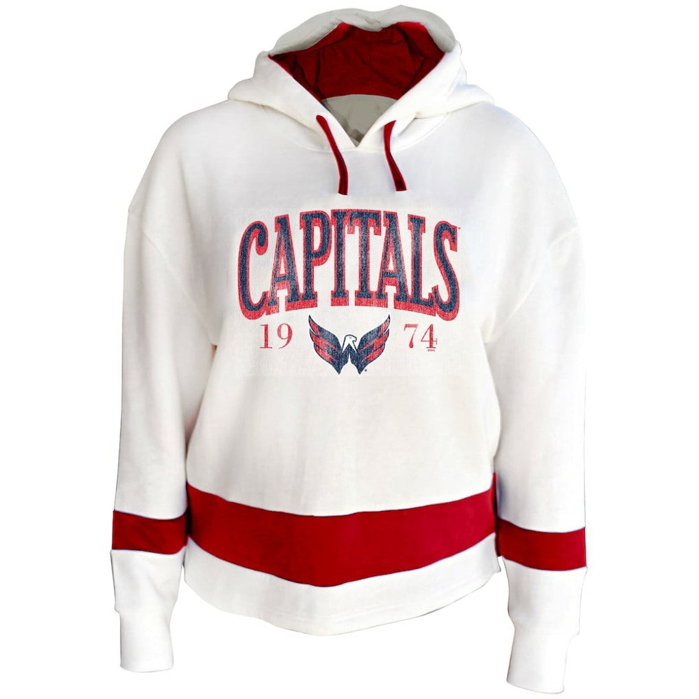 Washington Capitals Profile Women's Plus Size Hoodie - White | US 203042790