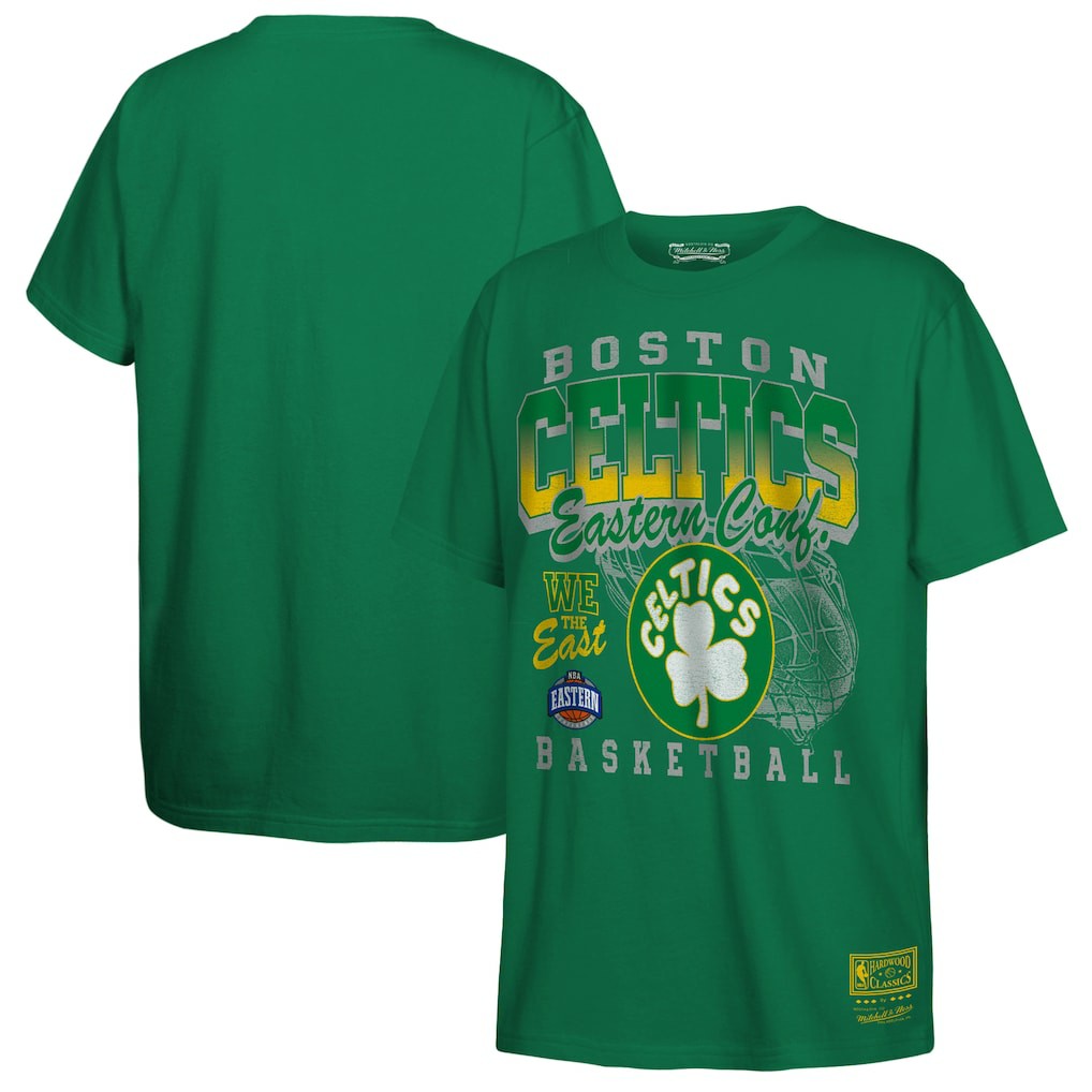 Boston Celtics Youth 2025 NBA Playoffs Retro Monumental T-Shirt Kelly Green - Mitchell & Ness