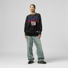 New York Giants Women's Delineate Mineral Wash Crewneck Sweatshirt - Black Sweatshirts
