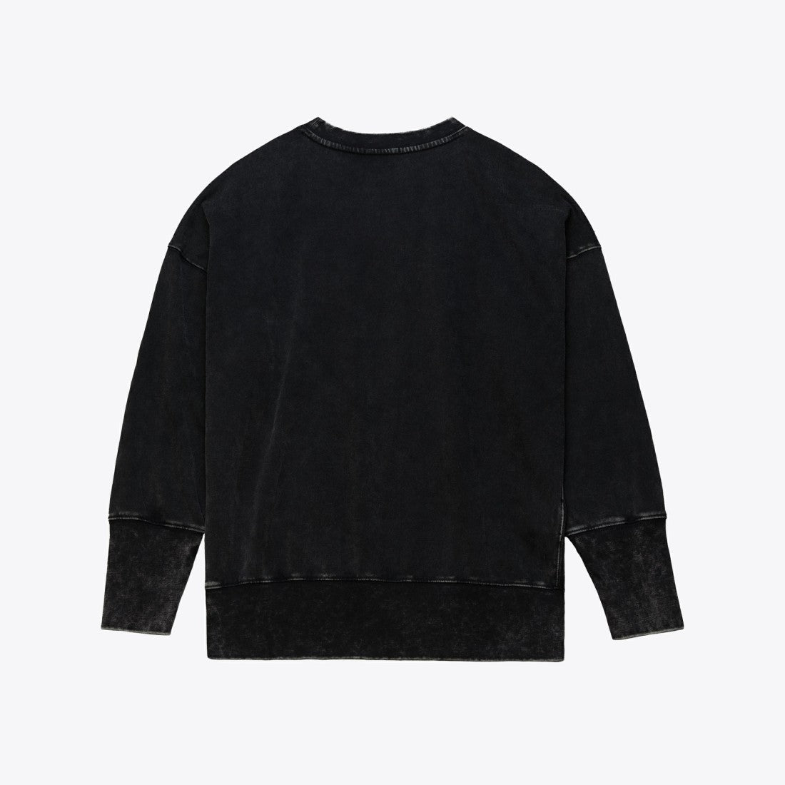 New York Jets Women's Delineate Mineral Wash Crewneck Sweatshirt - Black Sweatshirts