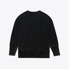 New York Jets Women's Delineate Mineral Wash Crewneck Sweatshirt - Black Sweatshirts