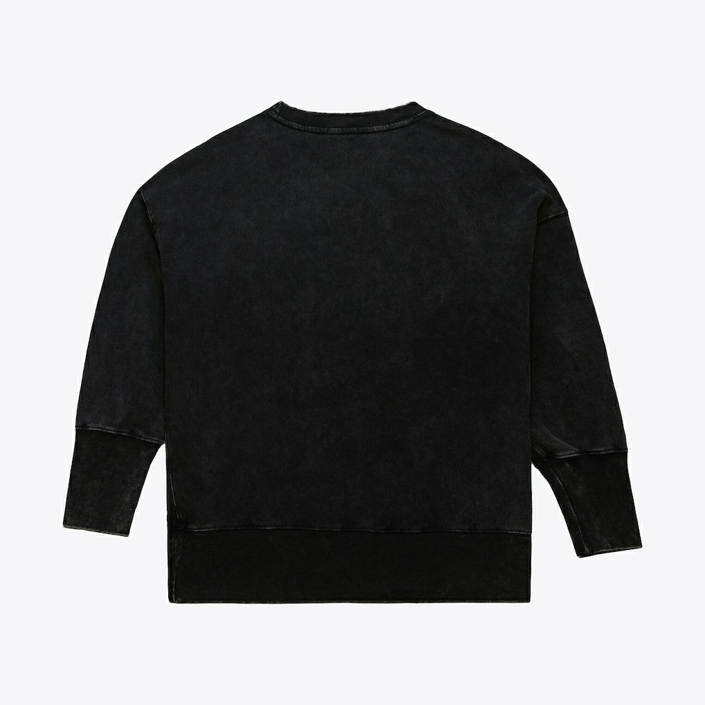 Pittsburgh Steelers Women's Delineate Mineral Wash Crewneck Sweatshirt - Black Sweatshirts