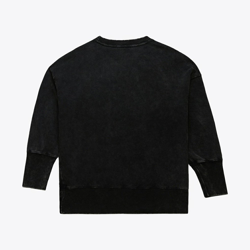 Pittsburgh Steelers Women's Delineate Mineral Wash Crewneck Sweatshirt - Black Sweatshirts