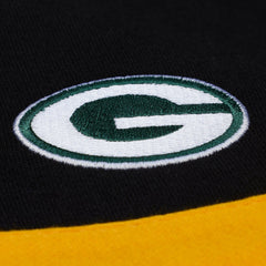 Green Bay Packers Women's Cropped Long Sleeve Rugby Polo - Black