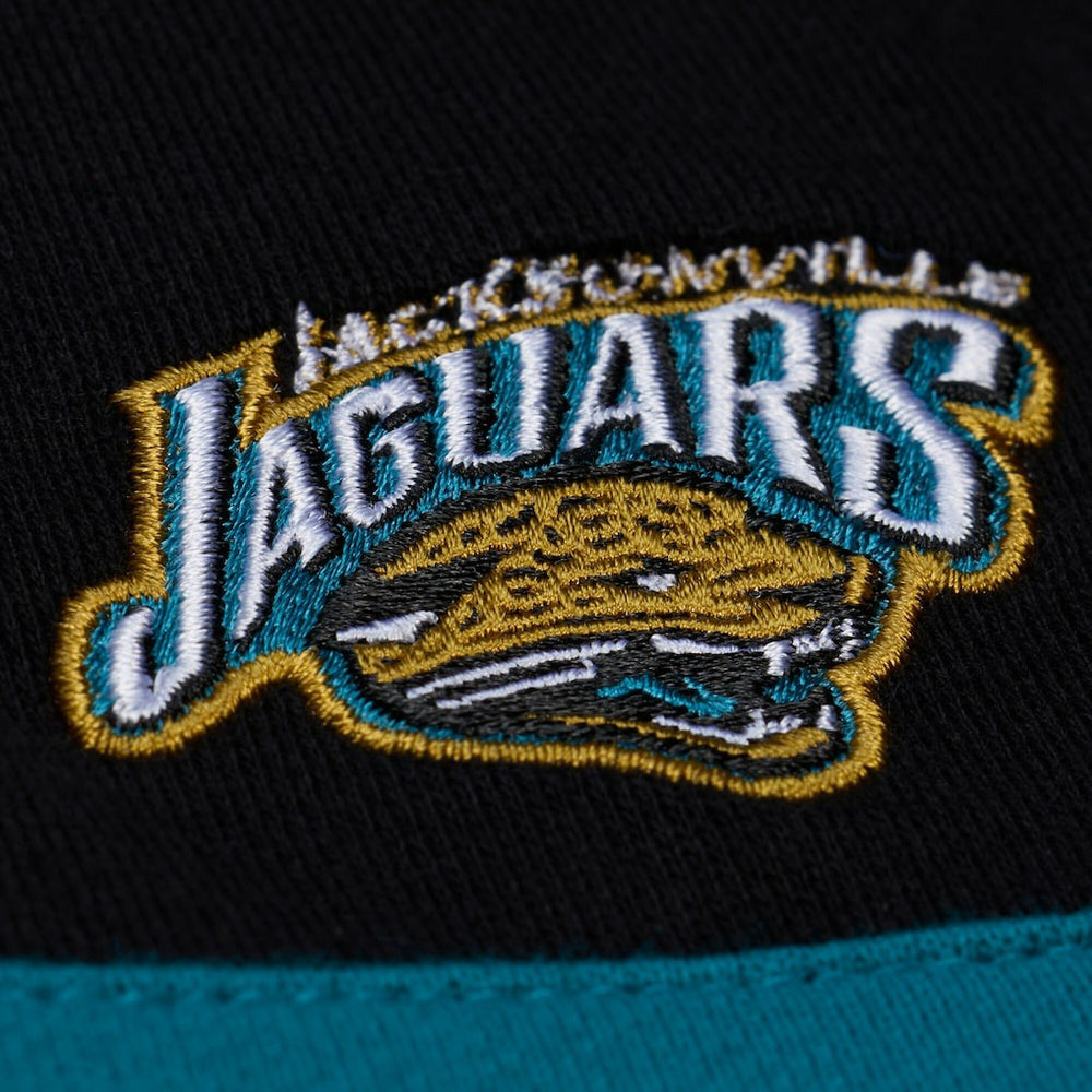 Jacksonville Jaguars Women's Throwback Cropped Long Sleeve Rugby Polo - Black