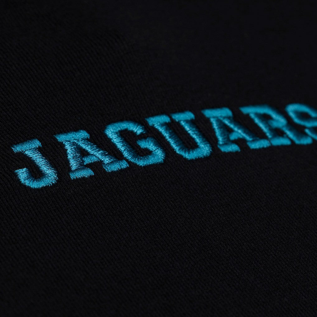 Jacksonville Jaguars Women's Throwback Cropped Long Sleeve Rugby Polo - Black