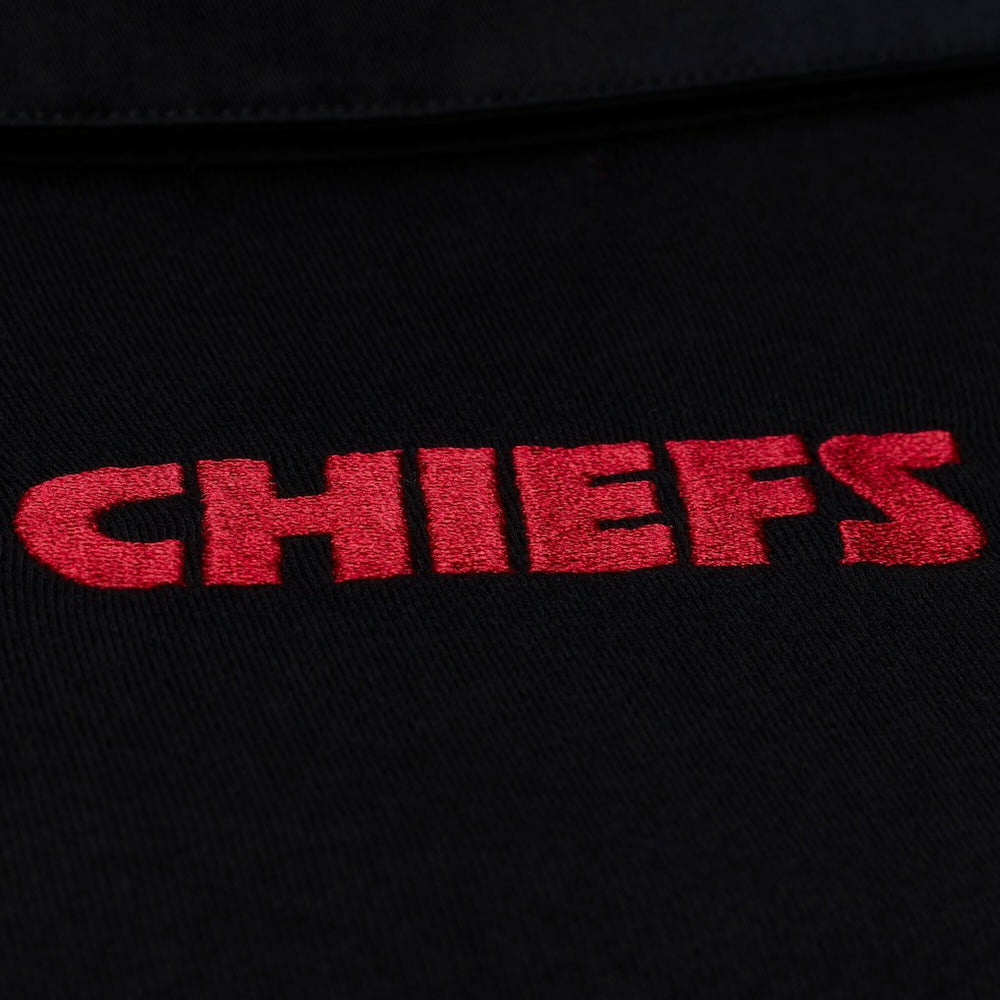 Kansas City Chiefs Women's Cropped Long Sleeve Rugby Polo - Black