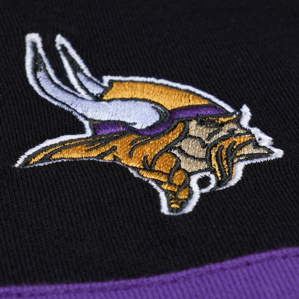 Minnesota Vikings Women's Cropped Long Sleeve Rugby Polo - Black
