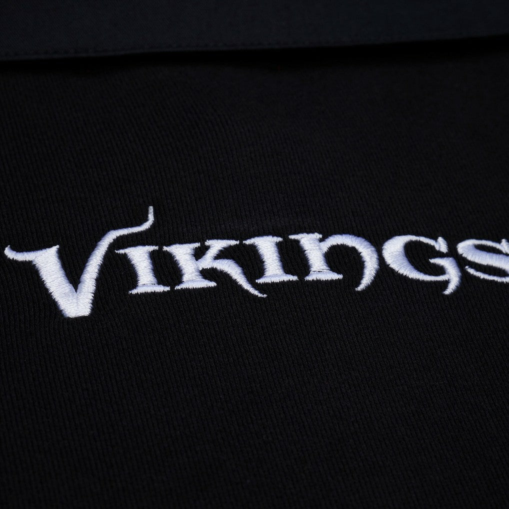 Minnesota Vikings Women's Cropped Long Sleeve Rugby Polo - Black