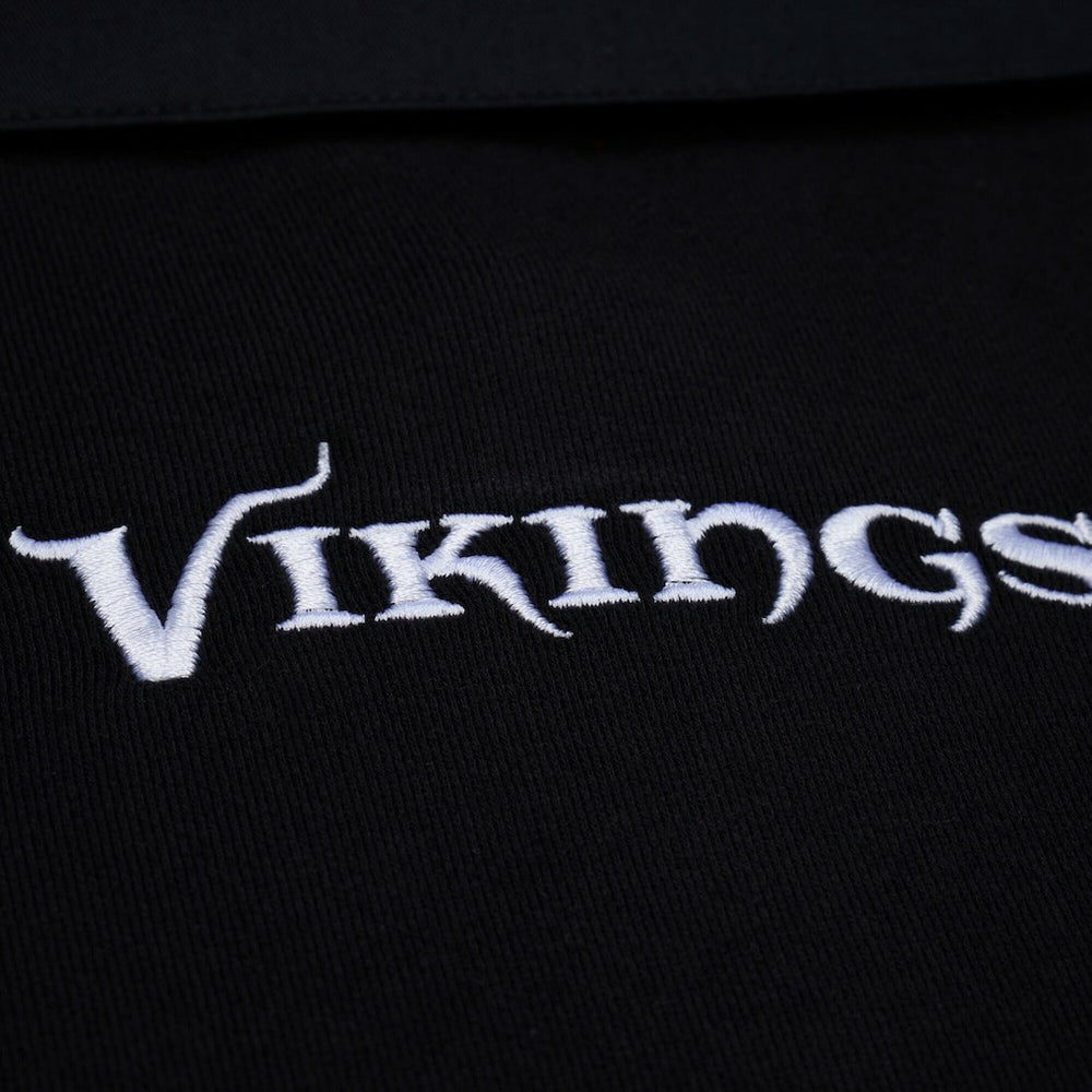 Minnesota Vikings Women's Cropped Long Sleeve Rugby Polo - Black