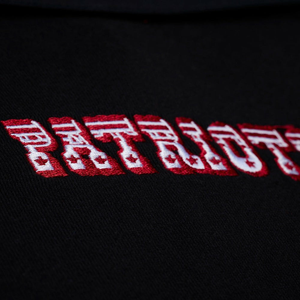 New England Patriots Women's Throwback Cropped Long Sleeve Rugby Polo - Black