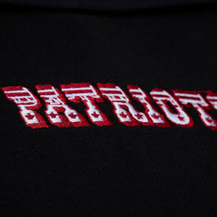 New England Patriots Women's Throwback Cropped Long Sleeve Rugby Polo - Black