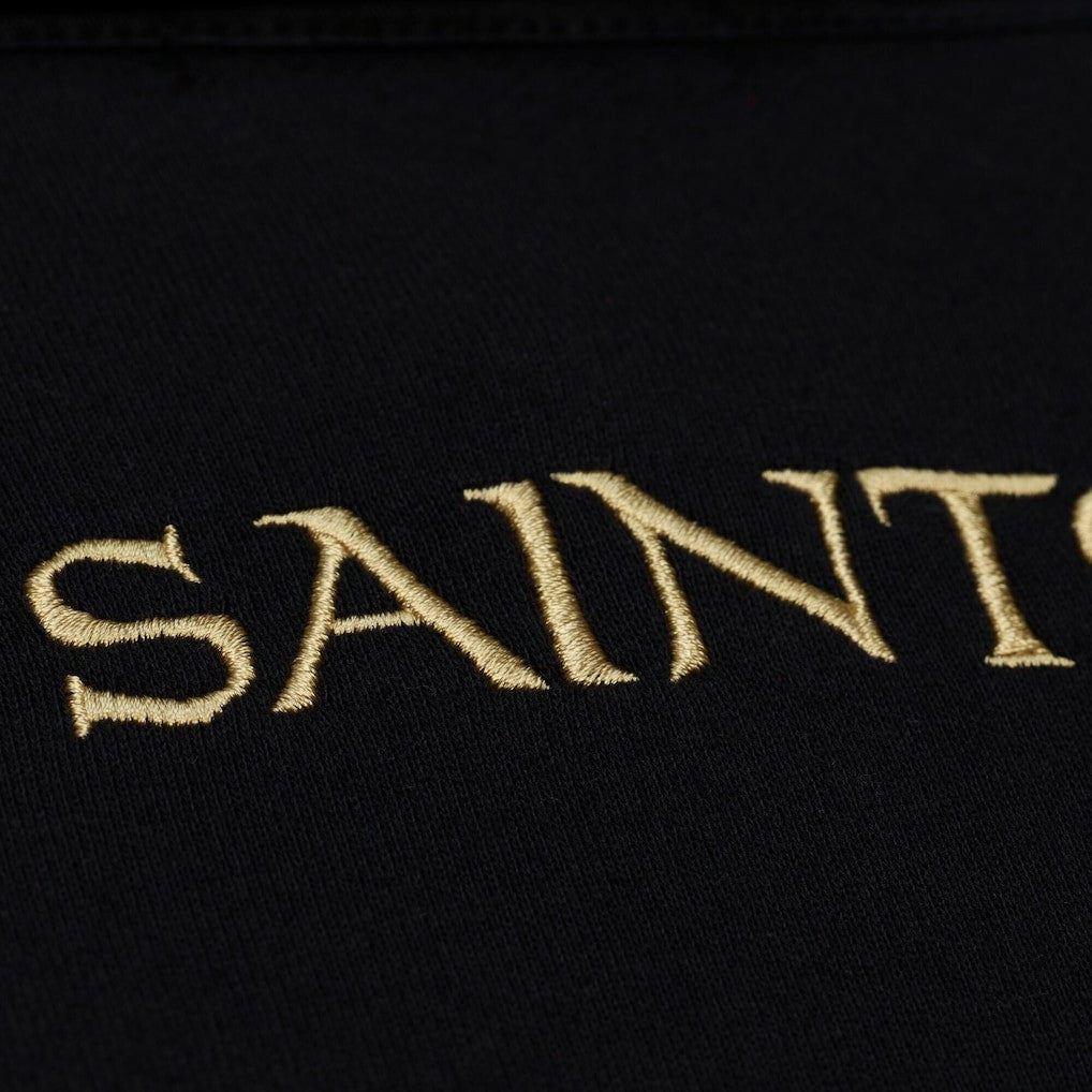 New Orleans Saints Women's Cropped Long Sleeve Rugby Polo - Black
