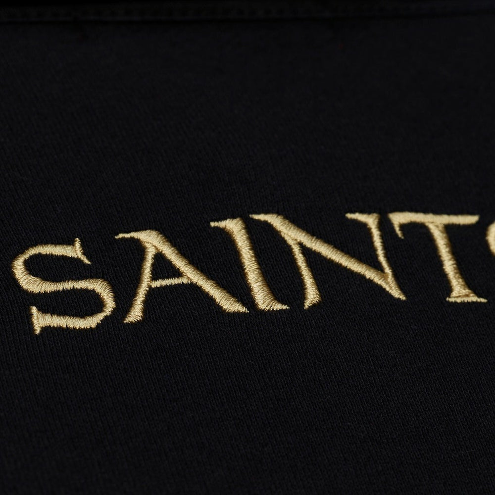 New Orleans Saints Women's Cropped Long Sleeve Rugby Polo - Black