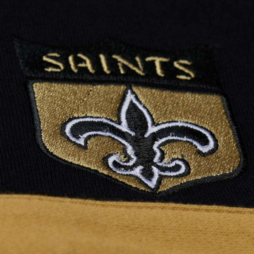 New Orleans Saints Women's Cropped Long Sleeve Rugby Polo - Black