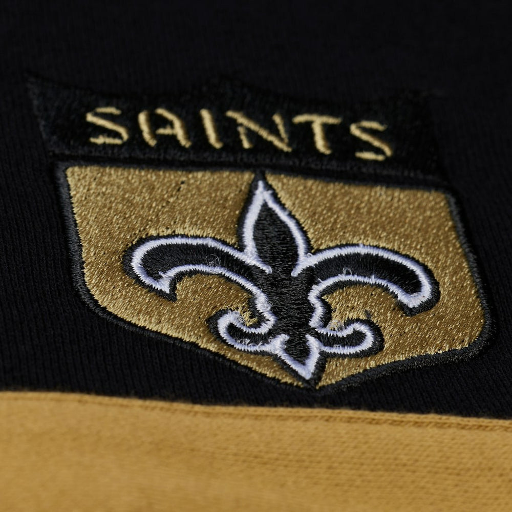 New Orleans Saints Women's Cropped Long Sleeve Rugby Polo - Black