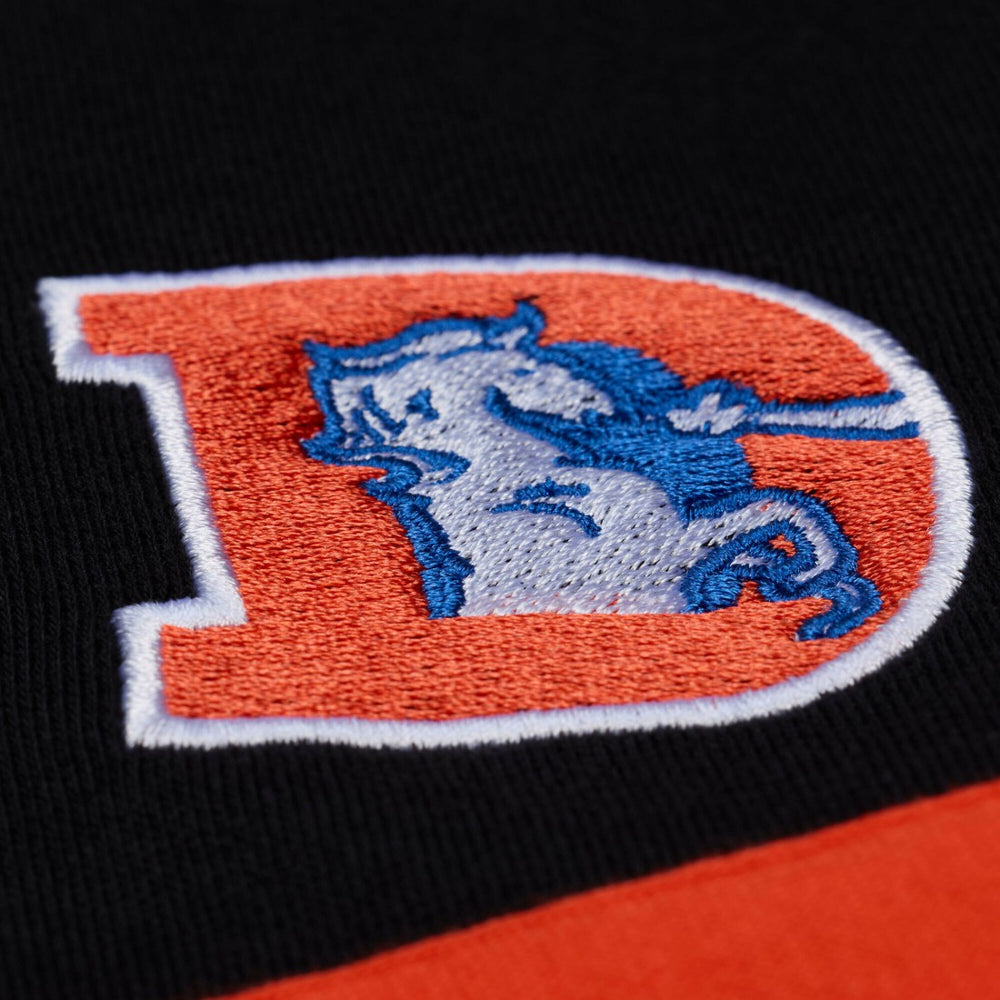 Denver Broncos Women's Throwback Cropped Long Sleeve Rugby Polo - Black