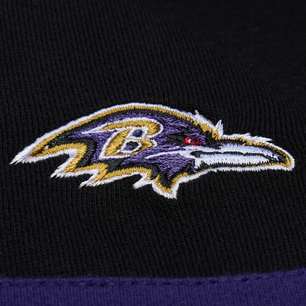 Baltimore Ravens Women's Cropped Long Sleeve Rugby Polo - Black