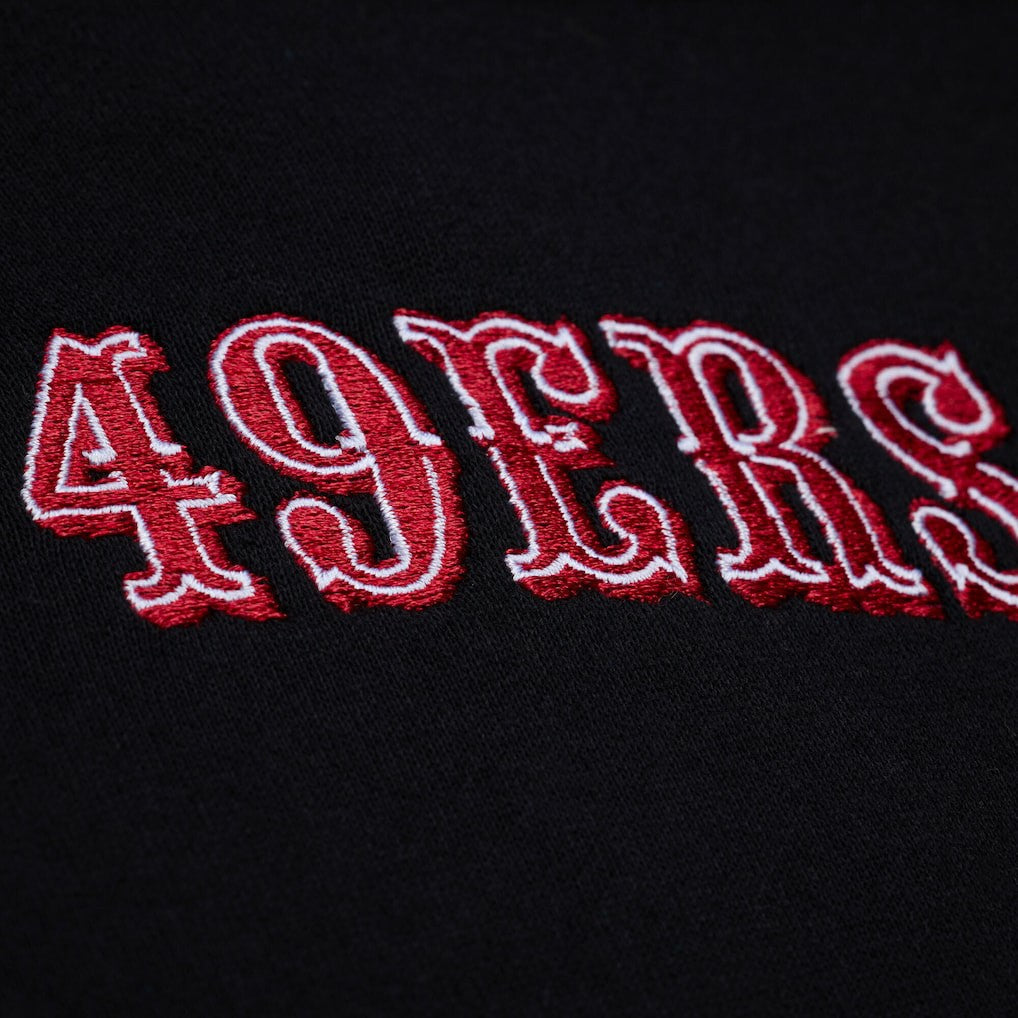 San Francisco 49ers Women's Cropped Long Sleeve Rugby Polo - Black