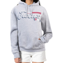 Minnesota Twins Starter Women's Groovy Script Team Fleece Pullover Hoodie - Gray Hoodies