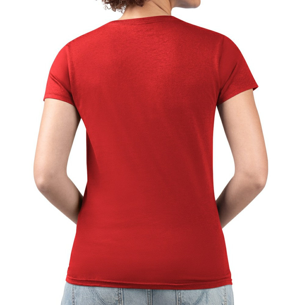 Boston Red Sox G-III 4Her by Carl Banks Women's Super-Slim Fit Lightweight Pinstripe Circle V-Neck T-Shirt - Red T-shirts