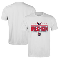 Alexander Ovechkin Washington Capitals Levelwear NHL All-Time Leading Goal Scorer Milestone Stars Name & Number Richmond T-Shirt - White | US 203056603
