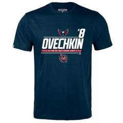 Alexander Ovechkin Washington Capitals Levelwear NHL All-Time Leading Goal Scorer Milestone Name & Number Richmond T-Shirt - Navy | US 203056609