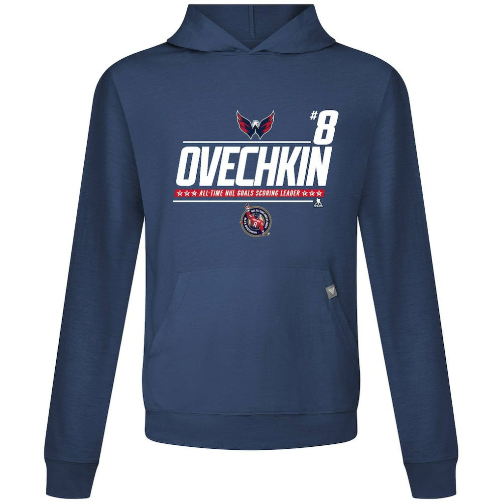 Alexander Ovechkin Washington Capitals Levelwear NHL All-Time Leading Goal Scorer Milestone Name & Number Relay Pullover Hoodie - Navy | US 203056618