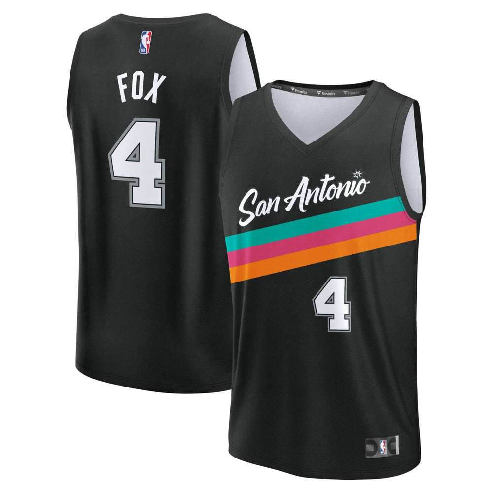 De'Aaron Fox San Antonio Spurs 2025/26 City Edition Fast Break Jersey Black - Fanatics