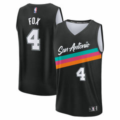 De'Aaron Fox San Antonio Spurs 2025/26 City Edition Fast Break Jersey Black - Fanatics