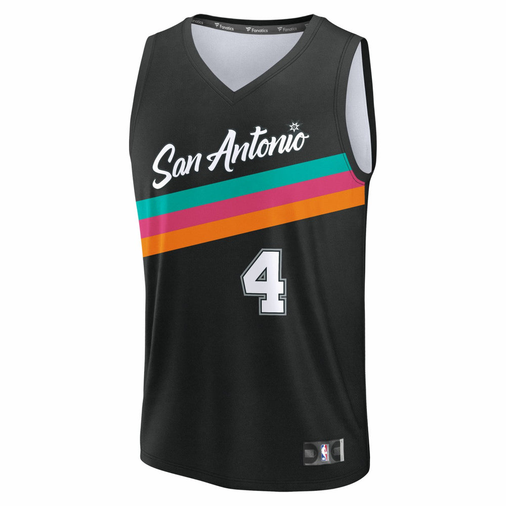 De'Aaron Fox San Antonio Spurs 2025/26 City Edition Fast Break Jersey Black - Fanatics